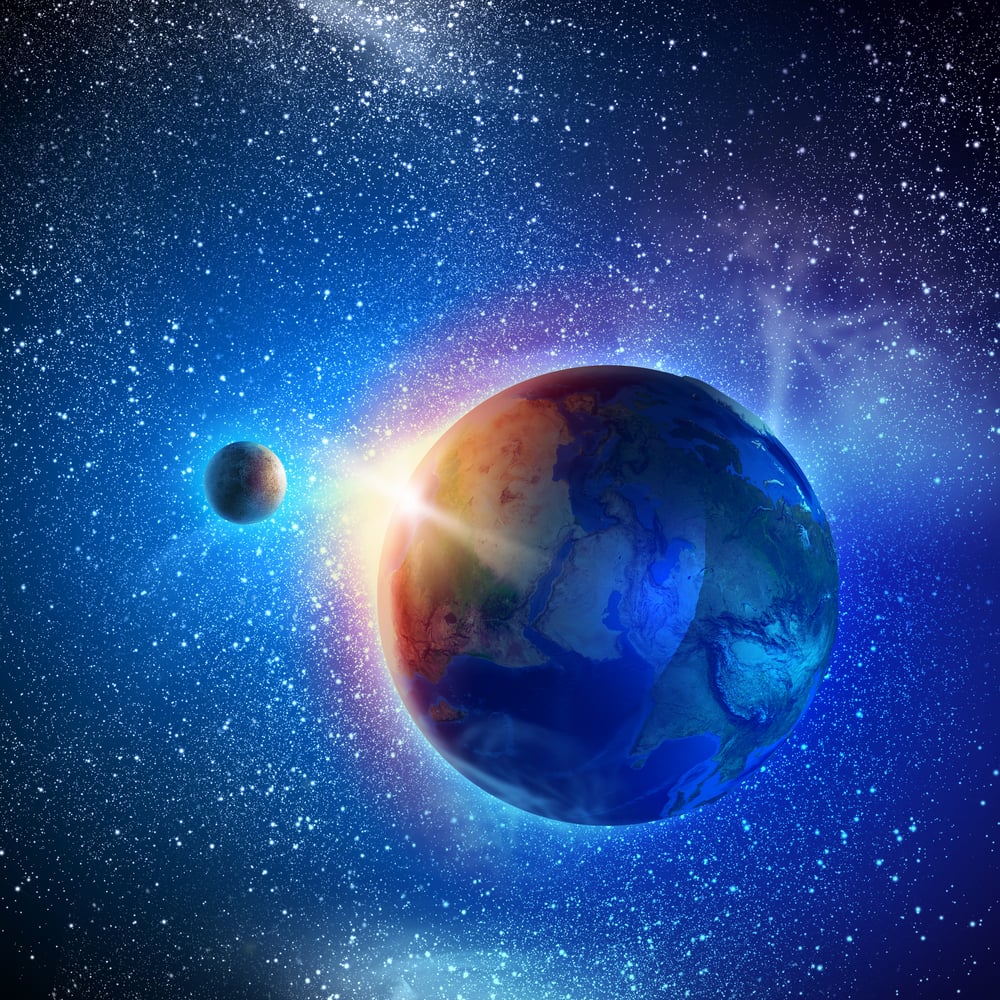 Color image of earth planet in space-1