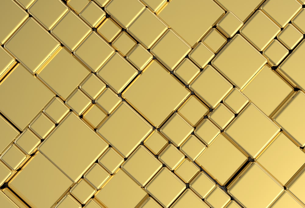Gold metal plate background or texture