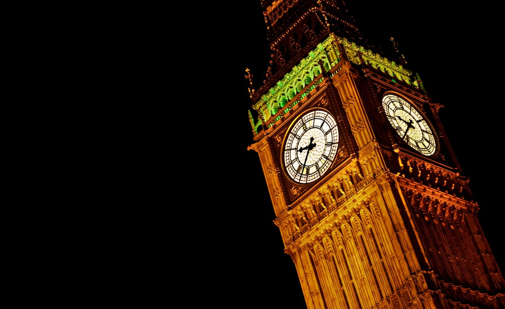 The Big Ben or Clock Tower of Westminster Palace at night