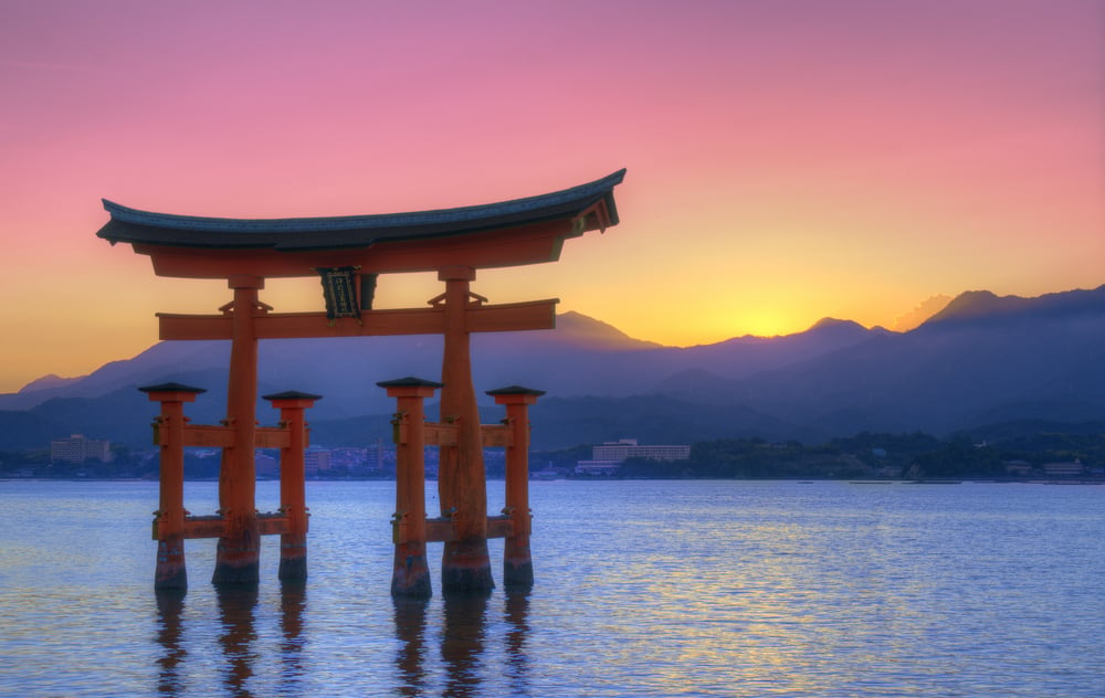 The Floating Otorii gate at Miyajima, Japan.