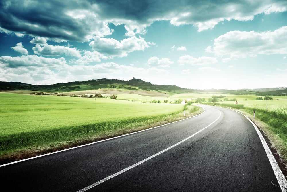 asphalt road in Tuscany Italy-1