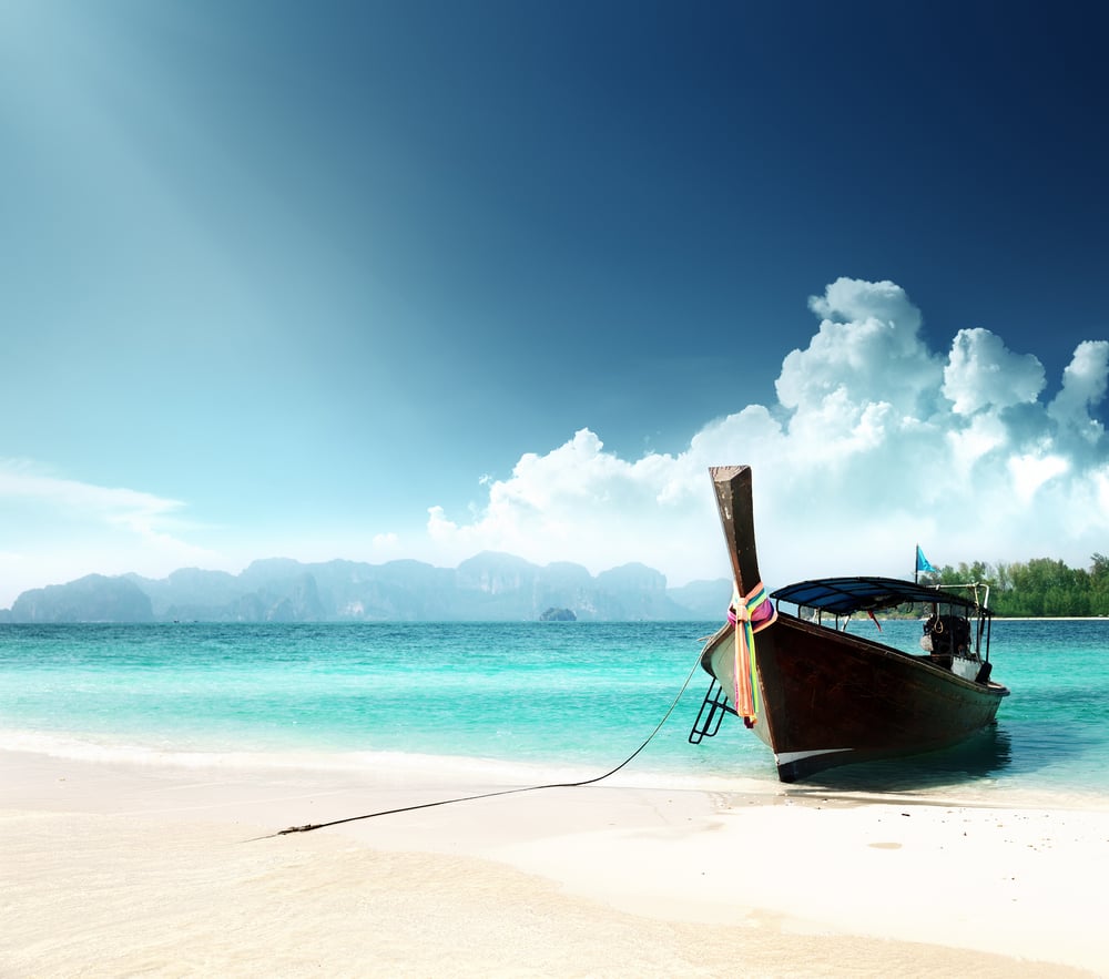 long boat and poda island in Thailand