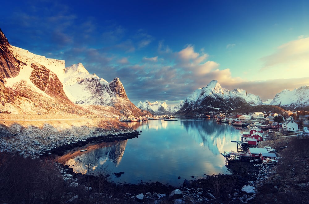 snow in Reine Village, Lofoten Islands, Norway-2