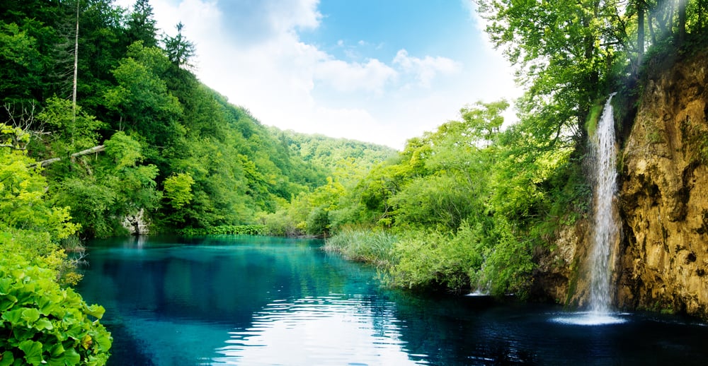 waterfall in deep forest of Croatia-1